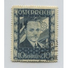 AUSTRIA 1936 Yv. 484 LA ESTAMPILLA MAS EMBLEMATICA DEL PAIS EL "DOLLFUSS" FINAMENTE MATASELLADA Y PERFECTA RARISIMA Y UN LUJO TOTAL 1350 €